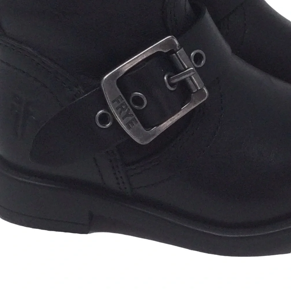 Frye Unisex Moto Black Leather‎ Toddler Boots